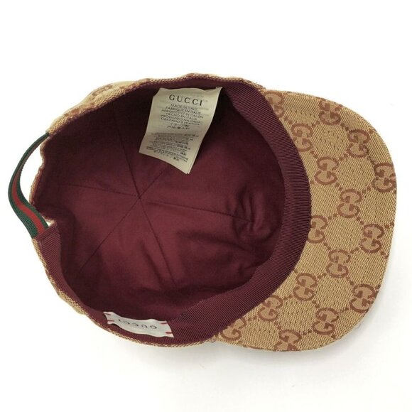 Gucci Children\'s Baseball Cap Size M 54 cm GG Canvas Beige Brown main image 4